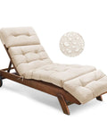 Outdoor Chaise Lounge Chair Cushion Waterproof Memory Foam Replacement With Secure Ties Thickened 4.7 Inch Cushion for poolside patio furniture.