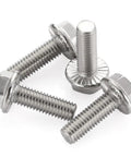 3/8-16 Flanged Hex Head Bolts Fully Threaded 1 Inch Stainless Steel 304 External Hex Drive Flange Screws 10 Piece Set Built Tough