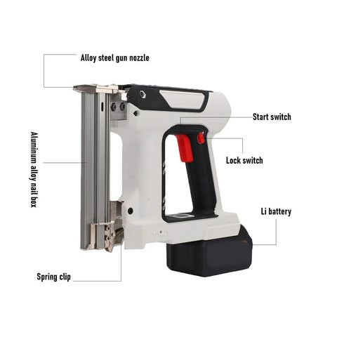 Heavy Duty Cordless Brad Nailer And Stapler Combo, 18 Gauge Electric Nail Tool With 4000mAh Battery For Softwood, Woodworking, Carpentry And No Sweat Diy Repairs