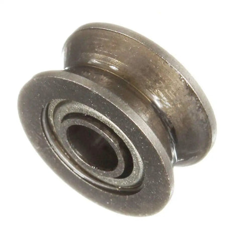 Close-up of a heavy duty V groove pulley with 4mm bore, part of the Five Pcs High Grade Heavy Duty V Groove Guided Pulley Set With Sealed Rails And Precision Ball Bearings.