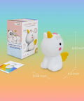Unicorn Night Light For Kids with Dimmable Multi Color Glow Rechargeable Silicone Unicorn Lamp dimensions and packaging