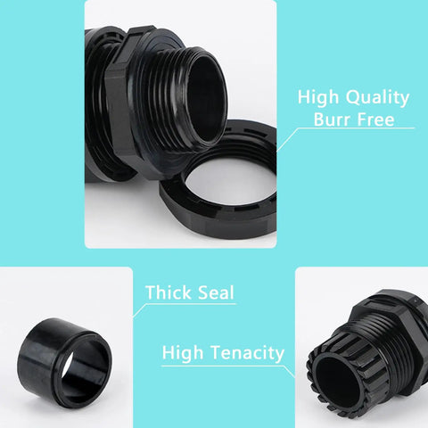 10 Pack Waterproof Cable Glands NPT 1/4 Thread 4-8mm Bulk Set Durable PA66 Strain Relief Cord Connectors shown in detail