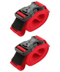 Heavy Duty Outdoor Packing Straps With Quick Release Buckles 1.5m Nylon Luggage Ties rolled, showing buckle