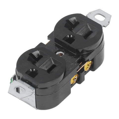 Rock Solid Double Industrial Outlet Socket Heavy Duty Power Receptacle Built Like A Tank For Garage And Workshop Spaces.
