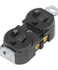 Heavy Duty Industrial Duplex Power Outlet 20 Amp 125 Volt Double Wall Socket For Stove Dryer Generator Tough As Nails with brass conductors.