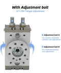 Pneumatic Rotary Cylinder Double Acting Air Table Actuator with adjustable bolts for precise motion control and durable aluminum body