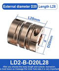 Badass Clamp On Double Disc Flexible Coupling For Motor Shaft Alignment 3Mm To 8Mm Bore Size Precision Cnc Rig Up Quick Swap Tight Grip Industrial Hardware Upgrade with 20mm diameter and 28mm length.