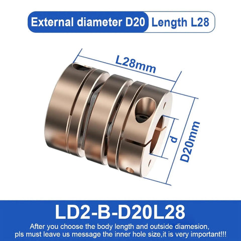 Badass Clamp On Double Disc Flexible Coupling For Motor Shaft Alignment 3Mm To 8Mm Bore Size Precision Cnc Rig Up Quick Swap Tight Grip Industrial Hardware Upgrade with 20mm diameter and 28mm length.
