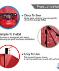 Heavy Duty Fire Extinguisher Cover With Window For 10 To 20 Lb Units Durable PVC Sleeve With Wear Resistant Build And Black Trim Easy Hook And Loop Closure For Quick Install Bright Red For Clear Visibility 17 In Wide By 25 In Long