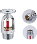Five Pack Pro Grade Brass Pendent Fire Sprinkler Head 1 2 Inch DN15 Heat Activated At 68 Degrees Celsius For Commercial Fire Suppression with red bulb detail.