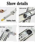 Heavy Duty Drawer Slides With Lock, Ball Bearing Rails, Full Extension, 220 Kg Load Capacity, 250mm Pair For Smooth Quiet Drawer Operation, Anti Collision Pads