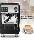 Front view of a Semi Automatic Espresso Coffee Machine For Home Or Small Cafe Pro Grade Coffee Maker With Temperature Control Easy Maintenance Filter Replacement Alerts 220V