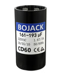 161-193uF MFD 125VAC 50 60Hz CD60 Round Starting Capacitor For Air Conditioners Condensing Units Direct Cooled Or Heat Pump Motor Starting beefed-up black can
