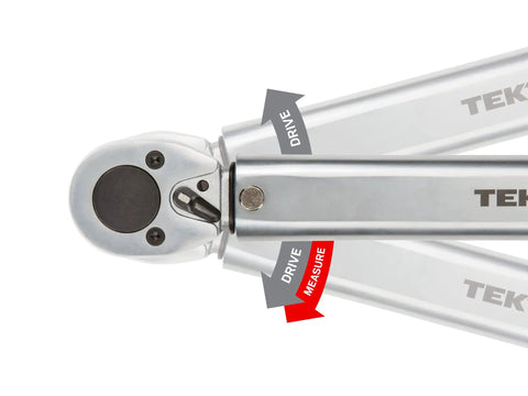 Half Inch Drive Micrometer Torque Wrench With 25 To 250 Foot Pound Range, reversible ratchet mechanism detail