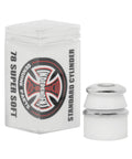 Standard Cylinder Bushings Super Soft 78a For Skateboard Trucks With Ultra High Rebound Urethane White 2 Truck Set next to box