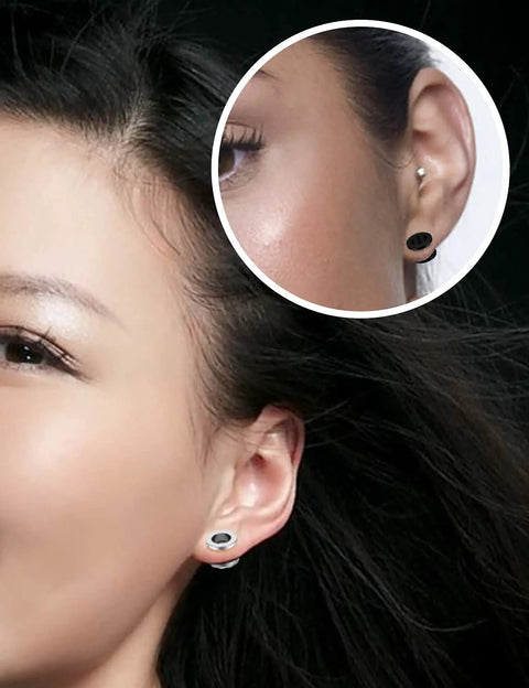 Screw Fit Ear Gauges Kit 12 Pieces Flesh Tunnel Earrings Set for Women and Men 00G 10mm Surgical Steel Hypoallergenic Earring Plugs for Ears Body Piercing Jewelry Includes Silver Rose Gold Black Blue Rainbow Colors