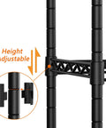 Beefy 3 Shelf Adjustable Metal Storage Rack 36 Inch Wide 14 Inch Deep 35.8 Inch High Wire Organizer For Laundry Bathroom Kitchen Pantry Closet Garage Black Supports Up To 350 Lb Per Shelf height-adjustable black steel post and shelf connector