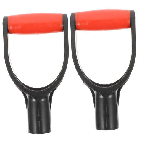 Heavy Duty Shovel Handle Replacement Grip For Garden Tools Spade Ergonomic No Slip Anti Slip Comfort Grip with red accents