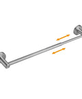 Expandable Stainless Steel Towel Bar No-Fuss Adjustable 15.2 To 27.8 Inch Wall Mount Rack With Screws Rustproof SUS304 Stainless Brushed Nickel Finish