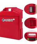Heavy Duty 48 Volt 20Ah Electric Forklift Battery Plus Charger For Pallet Truck Or Stacker With Built In BMS Protection And Long Lasting Lithium Power Pack, red battery case with handle and connectors
