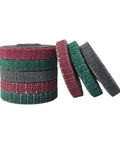 Stacked 4 Inch Vertical Scouring Cloth Polishing Wheel For Buffing And Grinding With Stainless Steel Wire Drawing Nylon Fiber Green Non Abrasive