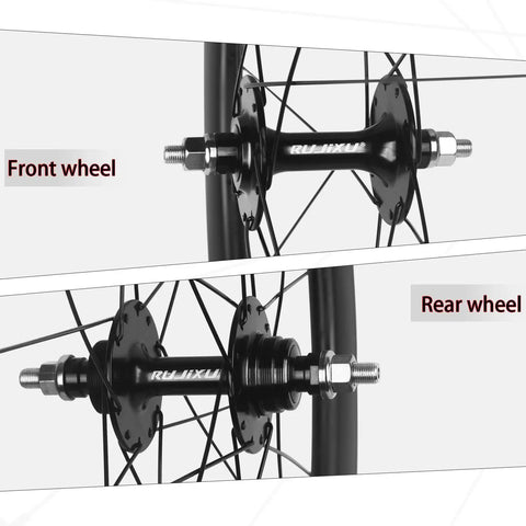 Close-up of front and rear hubs of 700C Carbon Fiber Road Wheel Set With 50mm Deep Section Vacuum Integrated Wheel Set And Fixed Gear V Brake Toray T800 Construction For Fast City Rides And Weekend Smash With Strong Spokes And Safe Braking