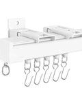Heavy Duty White Curtain Track System For Ceiling Or Wall Mount With Thickened 6.89 Ft Rail And Hook Set, ceiling bracket with hooks