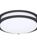 Sleek 16 Inch Round LED Flush Mount Ceiling Light Dimmable 1800 Lumens With 3000K 4000K 5000K Color Temperature Matte Black