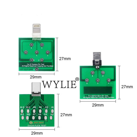 All In One Digital Multimeter For Electronics Repair Pro Grade with 3 green USB PCB dock flex testers measuring 27x29mm.