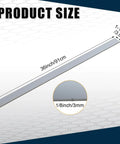 2 Pcs 304 Stainless Steel Flat Bar One Eighth Inch Thick By One And A Half Inch Wide Thirty Six Inch Long With Brushed Finish For DIY Crafts Jewelry Making Model Building And Small Metal Projects Yaocom, side view with dimensions