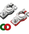 Built Tough Top Post Battery Terminal Connector Set With Positive And Negative Posts, 1 Pair Includes 2 Washers, Rust Resistant Copper Iron Plated