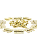 10 Pack Gold Door Hinges For Cabinets 4 Hole Heavy Duty Iron Hardware Solid Easy Install with screws