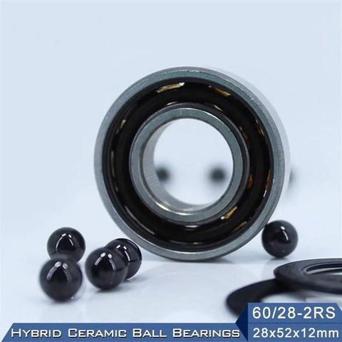 Buttery Smooth 60 28 Rs Hybrid Ceramic Bearing 28X52X12Mm With Silicon Nitride Balls And 52100 Chrome Steel Rings Drop In Track Ready Front Rear Wheel Ride Like A Champ Upgrade
