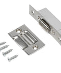 Stainless Steel Cabinet Roller Catch with Spring Ball Latch Stopper Prevents Wall Damage, Silver hardware with screws included