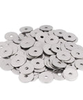 100-count stainless steel Fender washers, #8, 3/16 in ID x 3/4 in OD, 0.045 in thick, front view