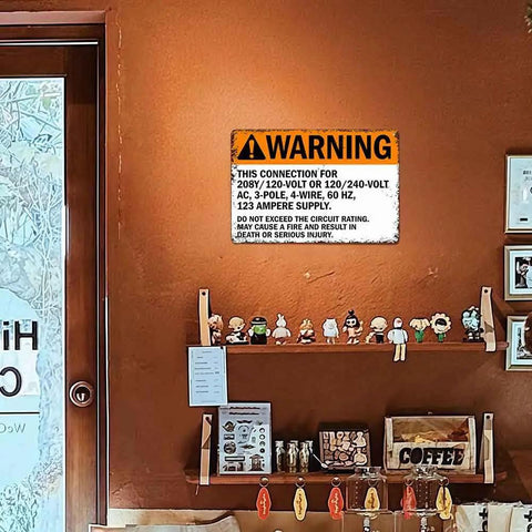 12 By 8 Inch Aluminum Warning Electrical Supply Connection Sign Tough As Nails Industrial Grade Safety Sign With Pre Drilled Holes For Easy Mounting In Industrial Commercial And Residential Settings on brown wall