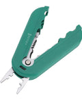 Heavy Duty Multifunction Wire Stripper For 8-16 AWG Solid Cables Precision Stripping Tool with green handles and steel blades.