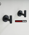 Matte Black Wall Mounted Towel Hook Set Two Pack Made From 304 Stainless Steel Corrosion Resistant For Bathroom Kitchen And Garage
