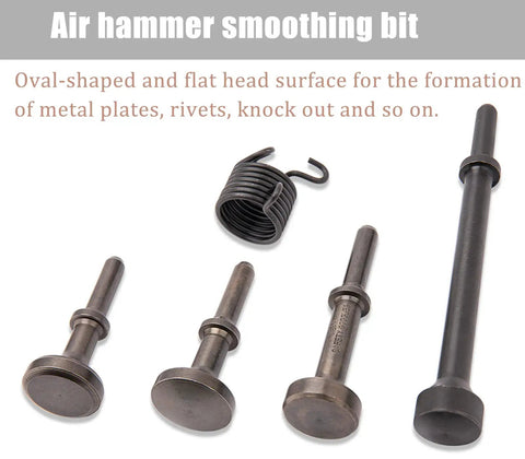 Smoothing Bit For Pneumatic Air Hammer And Chisel Drill Kit with 4 bits and spring for tire repair