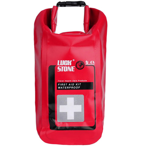 Rugged Outdoor Emergency Kit For Water Sports And Camping Waterproof Top Roll Case with buckles in red
