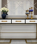 European Style Barn Door Handle Antique Metal Pull For Sliding Doors And Cabinets And Cupboards, shown on a sleek console table