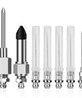 Grease Gun Needle Tip Kit 7 Pc With 5 Needle Tips, Rubber Adapter And Dispenser For Tight Spaces, Precision Lubrication