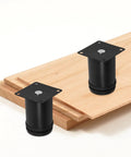 Adjustable Black Stainless Steel Furniture Legs 4 Pack With Height Adjustment And Non Slip Stability on wood surface