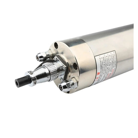 Heavy Duty 1500W Water Cooled CNC Spindle with constant torque, 80mm motor and connection ports for pro grade shop work.