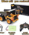 Remote Control Dump Truck For Kids And Toddlers, Realistic RC Construction Vehicle with rechargeable battery and accessories