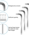 Spring Hinge Tension Pin Replacement Kit With 20 Stainless Steel Shelf Pins And 4 Hex Wrenches for garage door hinges.