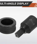 Hydraulic Hole Punch Die Set 8x8mm Square Hole for CH70 Electric Punching Machine in 40Cr Steel Black Finish showing upper and lower dies.