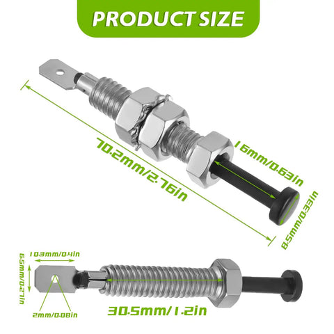 Diagram showing size specifications for 12V Door Pin Switch Pack Of 4 Instantaneous Adjustable Door Latch Switch.
