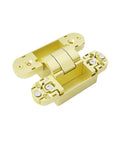 Dead Quiet Concealed Door Hinges 2 Pack Crafted From Sturdy Zinc Alloy showing gold hinge detail for smooth installation.