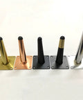 Heavy Duty Metal Furniture Legs 4 Pack Cone Shape Caster Wheels For Couches in gold, copper, black, and silver finishes.